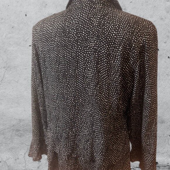 Habitat Black and White Button Down Shirt 3/4 Sleeve Relaxed Fit Size Small - Picture 4 of 7